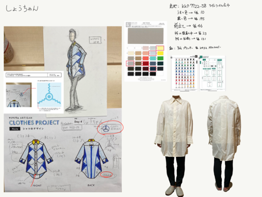 服のデザイン画・製品図